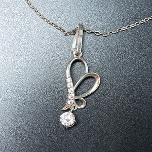 SOLD SOKOLOV Jewelry Sterling Silver & CZ Stones Butterfly Pendant Necklace